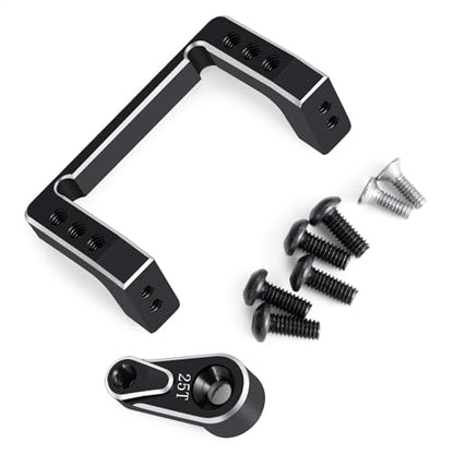 RC Car Aluminium Servo Mount Servo Fixed Bracket Stand with Metal Servo Horn Arm for Losi 1/16 Mini-B 2WD Buggy RC Car Upgrade Parts