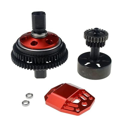 Alloy 2 Speed Transmission Gear with Clutch Bell Kit for 1/5 Losi 5ive T Rovan Lt Kingmotor X2 Truck RC CAR Parts (Red)