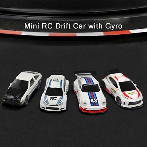 RC Drift Car - 1:43 Remote Control Car 2.4GHz Mini Drift Cars Racing High Speed Drift Car Model with LED Lights for RC Toys Gift (4306Silver, Gyro) - color: 4306silver, size: Gyro