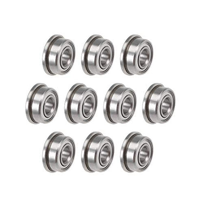 uxcell F684ZZ Flanged Ball Bearing 4mmx9mmx4mm Double Shielded Chrome Steel Deep Groove Bearings 10pcs - size: 4x9x4mm
