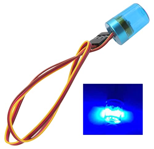 2Pcs Vgoohobby Multi-Function RC LED Flash Lights Alarm Lamp Flashing Rotating Beacon Light Compatible with 1/10 TRX4 SCX10 RC Crawler Car 1/14 Tamiya Tractor RC Truck (Blue) - color: Blue