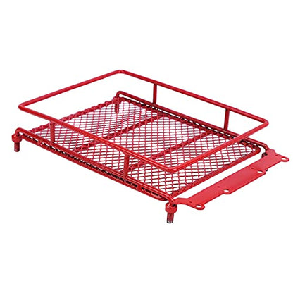 Metal Roof Rack Luggage Carrier with LED Light for MN12 MN90 RC Crawler, Customizable Red Aluminum Alloy Trail Rigging Gear Accessory - color: Red