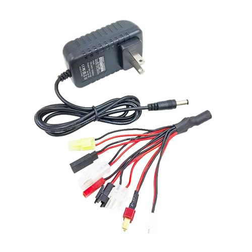 NiMH NiCd Battery Charger Universal RC Battery Charger for (2-10S) 4.8V 7.2V 8.4V 9.6V, RC Car Charger for Traxxas Battery Pack 2.4V-12V ,AC-DC Plug Charger, Airsoft Battery Packs