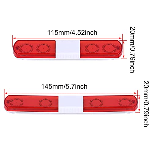 Multi-Function LED Police Flash Light Bar Lamp for 1/10 1/8 1/12 RC Model Car WPL D12 HSP TRX4 Tamiya CC01 D90 SCX10 (115mm Red) - color: 115mm Red