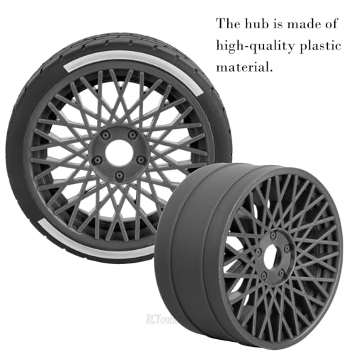 RC (4PCS) Wheels and Tires for 1/8 Typhon 6s BLX,1/7 Infraction 6S BLX/Limitless,RC Highway Truck Tires,Plastic Wheel with Foam Inserts,Grey - color: Grey- (Wheel Tires)