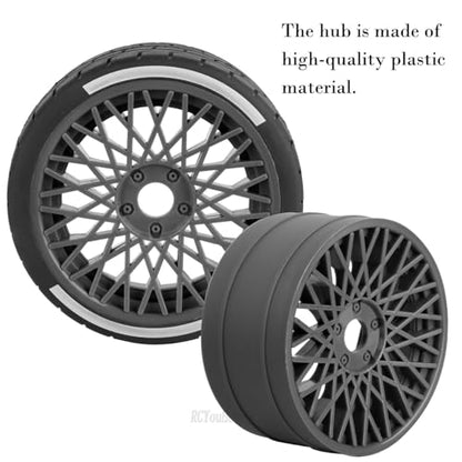 RC (4PCS) Wheels and Tires for 1/8 Typhon 6s BLX,1/7 Infraction 6S BLX/Limitless,RC Highway Truck Tires,Plastic Wheel with Foam Inserts,Grey - color: Grey- (Wheel Tires)