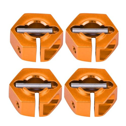 4 Pcs Universal Wheel Hex Hub Adapters,12mm Wheel Hex Mount with Pins and Screws,Wheel Hex Drive Adapters Hub RC Model Vehicle Accessory for RC Spare Part RC Car Upgrade Parts (7.0MM Gold) - size: 7.0MM gold