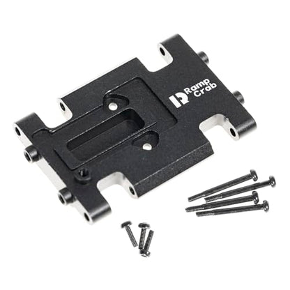 Skid Plate Transmission Mount for AX24, Aluminum Alloy Mount for AX24 XC-1, Upgrades Parts for 1/24 RC Crawler Car, Black - color: Al-black