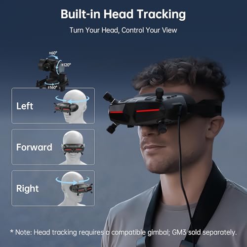 CADDXFPV Walksnail Avatar HD FPV Goggles X - 1080P/100FPS, 50° FOV, OLED | 22ms Low Latency, Head Tracking Support, HDMI/AV Input, Compatible FPV Drone Goggles for All Walksnail Avatar VTX Kit