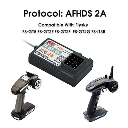 Flysky FS-A3 3CH Receiver 2.4G AFHDS 2A for FS-GT5 GT2E GT2F GT2G iT3B iT3C - size: 1 Pc