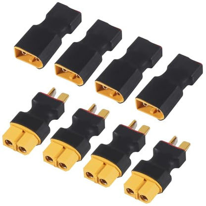 4 Pairs XT60 to T-Plug Connectors Kit XT60 Plug Male Female Connector to T Plug Male Female Connector for RC Battery