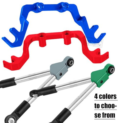 7075 Aluminum C Hub Front Tie Rods with Stabilizer Upgrade Parts for 1/10 Slash 4X4 4WD LCG.Navy Blue - color: Blue(for 1/10)
