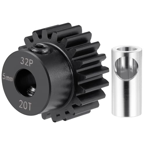 Steel 32P 5mm Pinion Gear 20T Motor Gears for RC Car Upgrade Parts | 1/5 1/6 1/8 1/10 1/14 1/16 1/18 Buggy Monster Truck Drift Off-Road Crawler - size: 20T