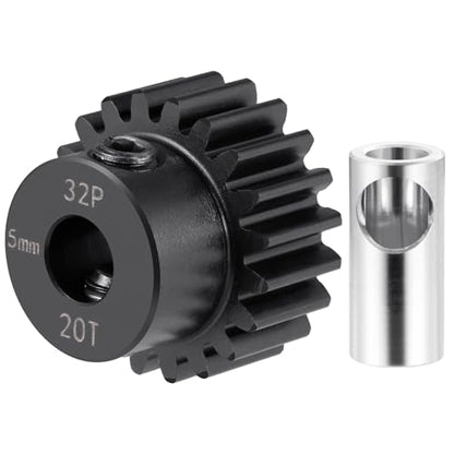 Steel 32P 5mm Pinion Gear 20T Motor Gears for RC Car Upgrade Parts | 1/5 1/6 1/8 1/10 1/14 1/16 1/18 Buggy Monster Truck Drift Off-Road Crawler - size: 20T