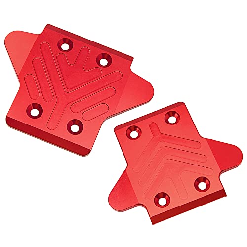 ShareGoo Aluminum Alloy Front & Rear Skid Plate Bottom Chassis Armor Protection Cover Compatible with Arrma 1/8 Kraton 6S RC Car Upgrade Part (Red) - color: Red