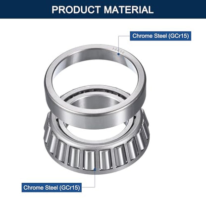 2 Pack 32210 Tapered Roller Bearing Cone and Cup Set | 55mm Bore 90mm OD 25mm Cup Width, Chrome Steel Taper Bearings Set, ABEC-3 - size: 32210