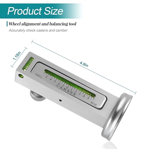 Adjustable Magnetic Car Gauge Tool, Vehicle Camber Castor Strut Wheel Alignment Instrument, Automotive Tire Gauge Repair Tool Accessories, Universal for SUV, Sedan, Truck (White) - color: White