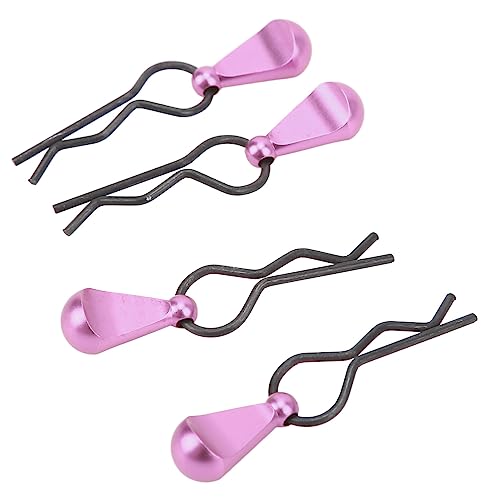 RC Body Clips R Pins Metal RC Car Body Clips Stainless Steel R , Aluminium Alloy Pull Tabs Car Assembly for 1/10 (Purple) - color: Purple