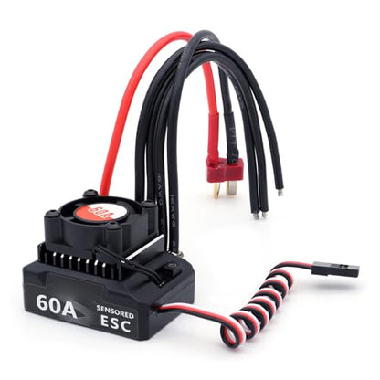 Keenso S540 Brushless Motor, Sensorless Power System, S60A ESC Combo with Built in BEC for 1/10 1/12 RC Cars (21.5T)