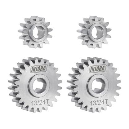 INJORA Stainless Steel 13/24T Underdrive Portal Gears Set for 1/18 RC Crawler Redcat Ascent-18 Upgrade - size: 13/24T