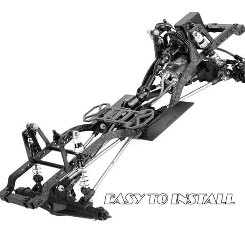 RC Carbon Fiber Upgardes Parts LCG Chassis Kit for 1/10 SCX10 SCX10 II Capra 1.9 UTB and Other DIY Builds RC Crawler,Front Mounted Transmission LCG Chassis Kit,Black - color: Black（for 1/10)