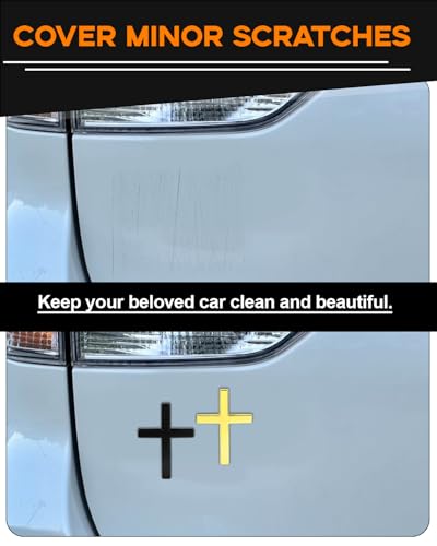 2PCS Metal Jesus Cross Car Emblem, 2.5"×1.8" 3D Silver Alloy Religious Jesus Christ Cross Badge Stickers, Self-Adhesive Automotive Christian Decals for Car Body, Tailgate, Window(Black+Golden) - color: Black+Golden