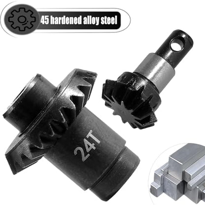 12/24T Front Rear Axles Gear Set for 1/24 Crawler FMS FCX24 FCX18 RC Upgrade Hardened Alloy Steel Stock Gear Speed