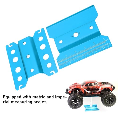 RC Model Car Repair Stand Alloy Adjustable Height Rotatable Lockable Work Station for 1/16 1/10 1/8 RC Car Black (Blue) - color: Blue