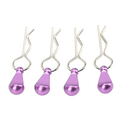 RC Car Body Clips with Pull Tabs Durable Stainless Steel and Aluminum Alloy Upgrade Parts for 1/8 and 1/10 Remote Control Cars 4Pcs Silver 34x12mm (Purple) - color: Purple