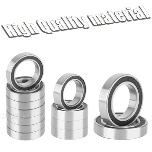 Steel Bearing Kit & Bearing Screw Kit Upgrades Part for 1/10 Big Rock 3s BLX/Granite 3s BLX/Senton 3s BLX/Typhon 3s BLX,RC Bearing Kit Rubber Seals Hops Up,Black - color: Black - (27 Pcs)
