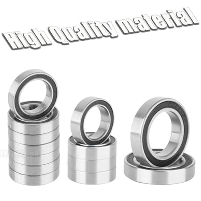 Steel Bearing Kit & Bearing Screw Kit Upgrades Part for 1/10 Big Rock 3s BLX/Granite 3s BLX/Senton 3s BLX/Typhon 3s BLX,RC Bearing Kit Rubber Seals Hops Up,Black - color: Black - (27 Pcs)
