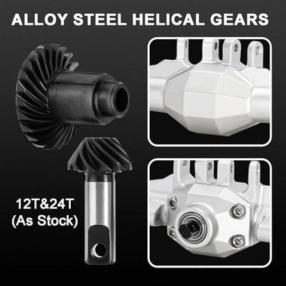 INJORA +4mm Diamond Axles with Lay Down Servo Mount & Links for 1/18 TRX4M(Silver) - color: Silver