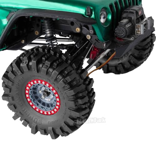 RC 1.9 Beadlock Wheels and Tires for 1/10 TRX4 TRX6 SCX10 SCX10 II 90046 SCX10 III AXI03007 SCX10 Pro Gen7/8 D90 VS4-10 MST CFX RC Crawler Car,4PCS Beadlock Rims 1.9 Wheel Tires,Titanium - color: Titanium - (1.9 Beadlock Wheels)