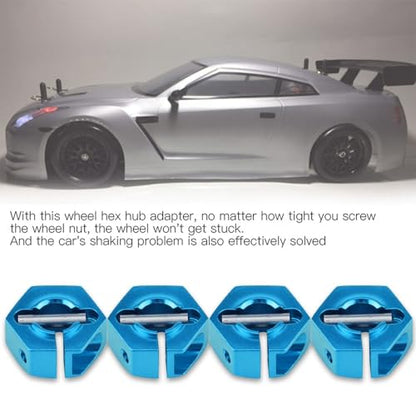 4 Pcs Universal Wheel Hex Hub Adapters,12mm Wheel Hex Mount with Pins and Screws,Wheel Hex Drive Adapters Hub RC Model Vehicle Accessory for RC Spare Part RC Car Upgrade Parts (5.0MM Blue) - size: 5.0MM blue