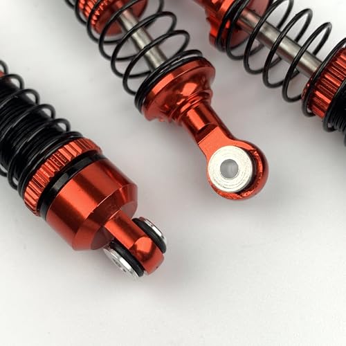 QUE-T 2.09" Length Shock Damper Kits for Redcat Ascent18 1/18 RC Crawler Car, 4pcs Aluminium Shock Absorber (Red) - color: Red