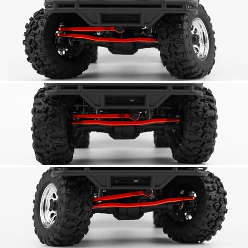 RCHUBAM 2PCS Steering Linkage Link Pull Rod for HPI 1/18 Venture HILUX | Aluminum Alloy,Steering Link with Screw Washer,RC Upgrade Parts - color: Red