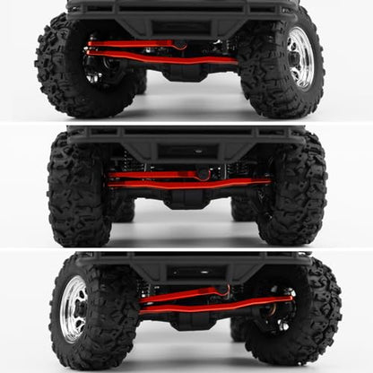 RCHUBAM 2PCS Steering Linkage Link Pull Rod for HPI 1/18 Venture HILUX | Aluminum Alloy,Steering Link with Screw Washer,RC Upgrade Parts - color: Red