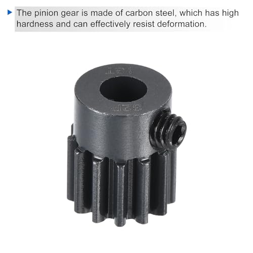 MECCANIXITY 2Pcs RC 32P Hardened Pinion Gear 5mm Shaft 13T Motor Gears Carbon Steel for RC Car Boat Drone - style: 13T
