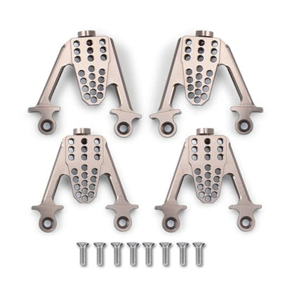 4PCS Aluminum Front & Rear Shock Tower Hoops, Titanium | Bracket Mount, Upgrade Parts, For Axial SCX10 1/10 Scale, Crawlers Truck Car - color: Titanium