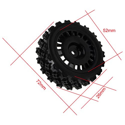 1/10 RC Rally Car Wheels Rims & Rubber Tires 12mm Hex Drive Hub for Tamiya TT-01 TT-02 TT-01E XV-01 DF-03 HPI HSP (Black) - color: Black