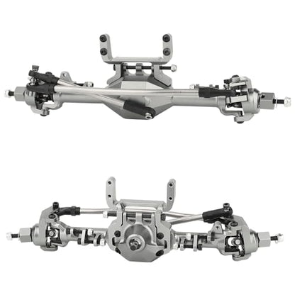 CNC Metal Front and Rear Straight Complete Axle for 1/10 Axial SCX10 II 90046 90047 RC Crawler Car New Upgrade Parts (Titanium) - color: Titanium