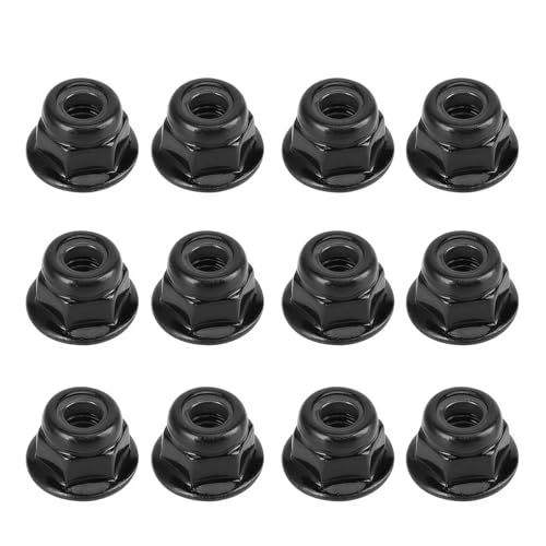 RC Nuts, 12PCS Non Slip Tire 4mm Lock Nut Compatible with SCX10 1/10 RC Model Car(Black) - color: Black