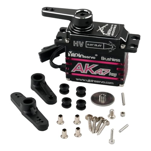 47KG Brushless Digital Servo 180° High Torque Waterproof Servo Kit for RC Car Steering System, CNC Aluminum 0.07s Speed 1/8 1/10 RC Robotics Upgrade Replacement Servo - style: 180 Degree