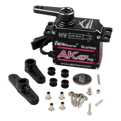 47KG Brushless Digital Servo 180° High Torque Waterproof Servo Kit for RC Car Steering System, CNC Aluminum 0.07s Speed 1/8 1/10 RC Robotics Upgrade Replacement Servo - style: 180 Degree