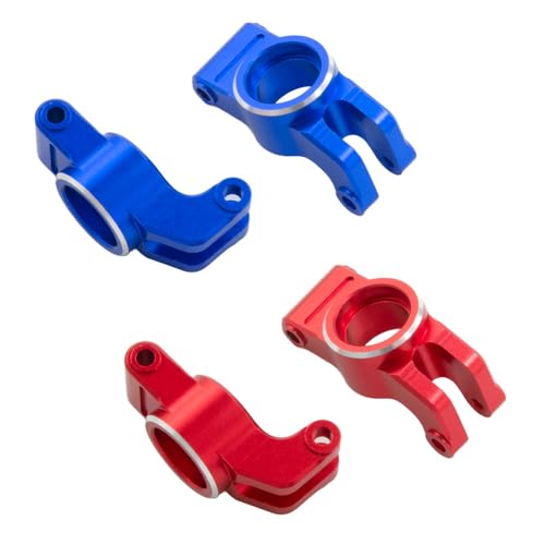 Aluminum Front Steering Block Knuckles & C-Hubs Caster Blocks & Rear Hubs for ARRMA 1/18 Granite Grom,1/14 Typhon GROM,1/16 Gorgon Quake GROM Monster Truck Upgrades Parts 4 PCS/Set (Red)