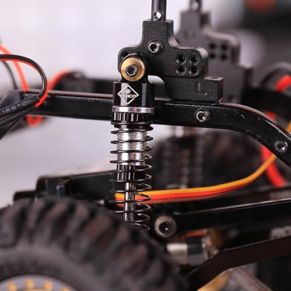 SCX24 Shocks 47MM Oil-Filled Damper For Axial SCX24 Upgrades | Long Travel Threaded Oil Shocks Absorber for 1/24 RC Crawler - color: silver
