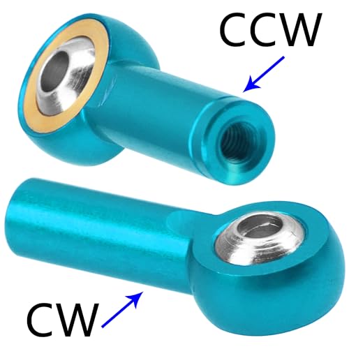 10Pack Vgoohobby Aluminum CW CCW M3 Link Rod Tie Rod End Ball Head Joint Holder 26mm Compatible with Axial Redcat HSP Traxxas HPI 1/10 RC Car Truck DIY Robot Boat Airplane (Blue) - color: Blue
