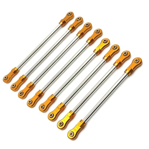Rc Upgrade Spare For YIKONG YK4106 YK4107 1/10 8pcs Metal Pull Rod Link Rod Linkage RC Crawler Car Upgrade Parts Accessories(Yellow) - color: Yellow