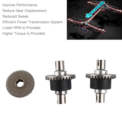 RC Differential Gear, RC Car Motor Gear Kit, 1/16 Scale Differential Assembly, High-Performance Transmission Parts for Off-Road Racing, Lightweight and Durable Components for Street Racing.