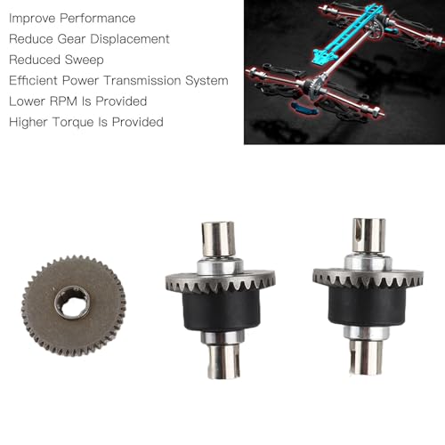 RC Differential Gear, RC Car Motor Gear Kit, 1/16 Scale Differential Assembly, High-Performance Transmission Parts for Off-Road Racing, Lightweight and Durable Components for Street Racing.